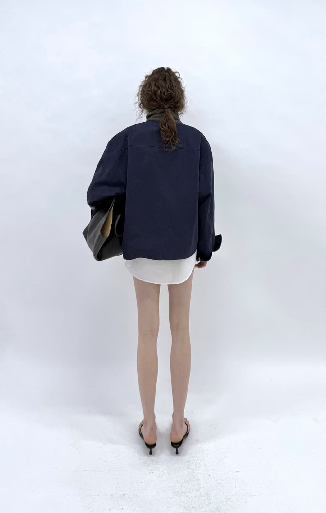 Corduroy Collar Oxford Crop Work Jacket — vue 5