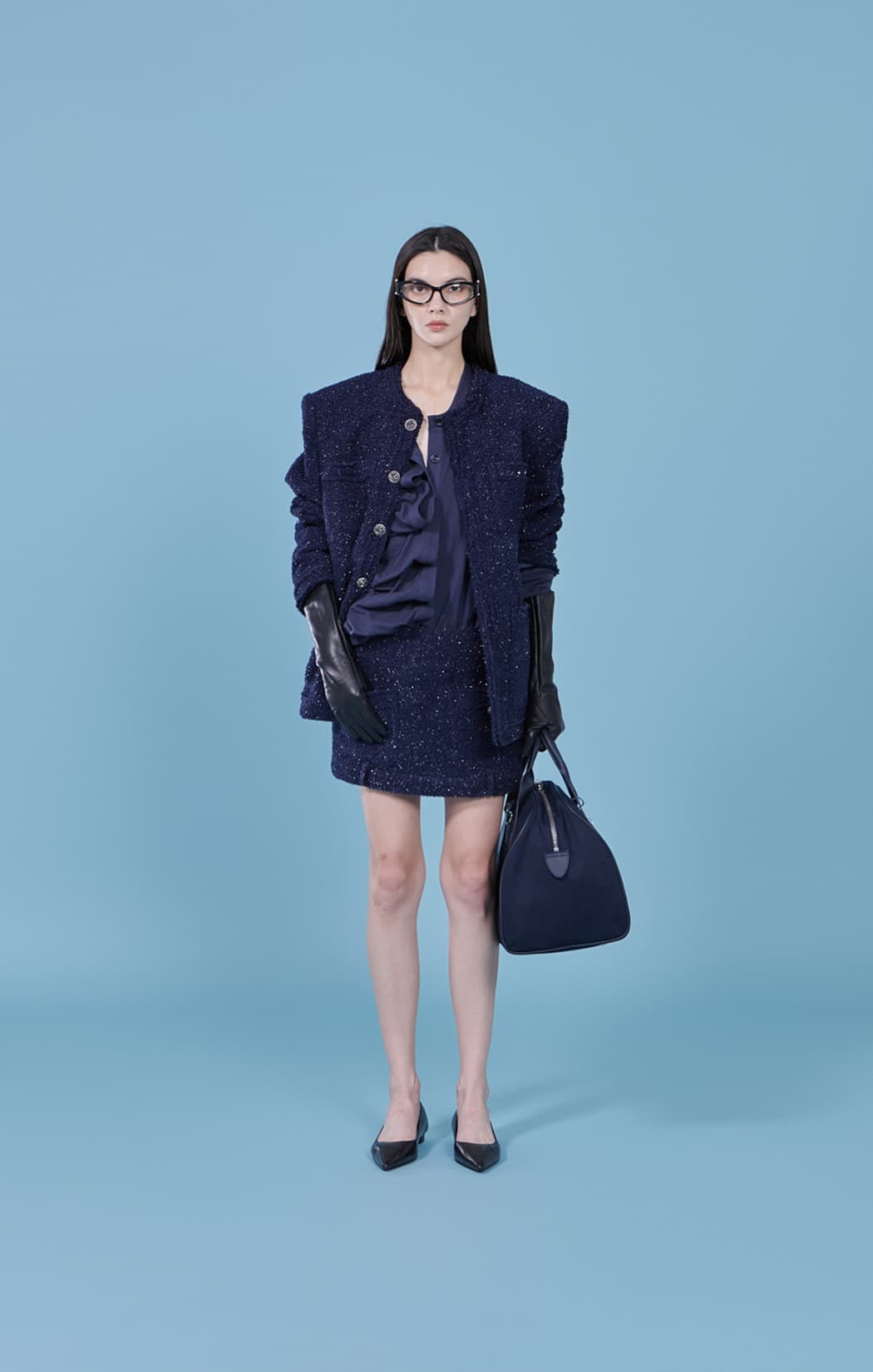 Asymmetric Shirring Fastening Cardigan — vue 3