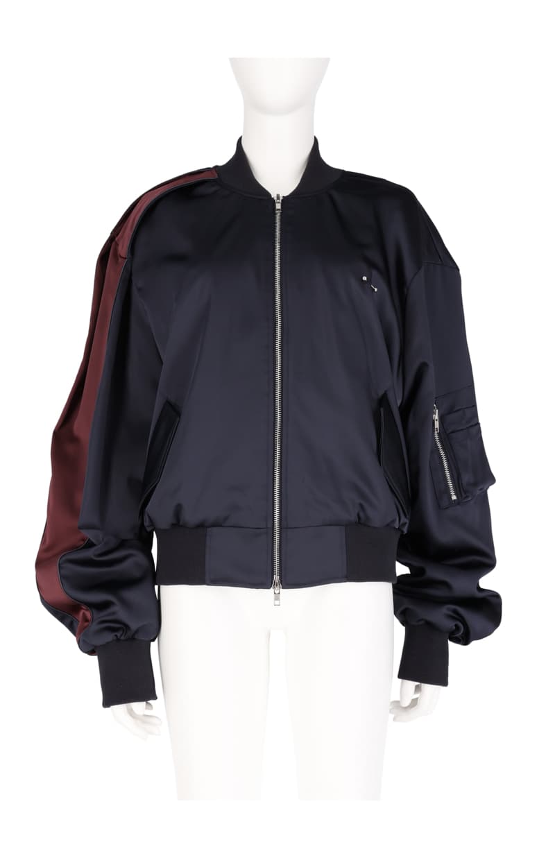 Two Tone Double Tuck Bomber Jacket — vue 2
