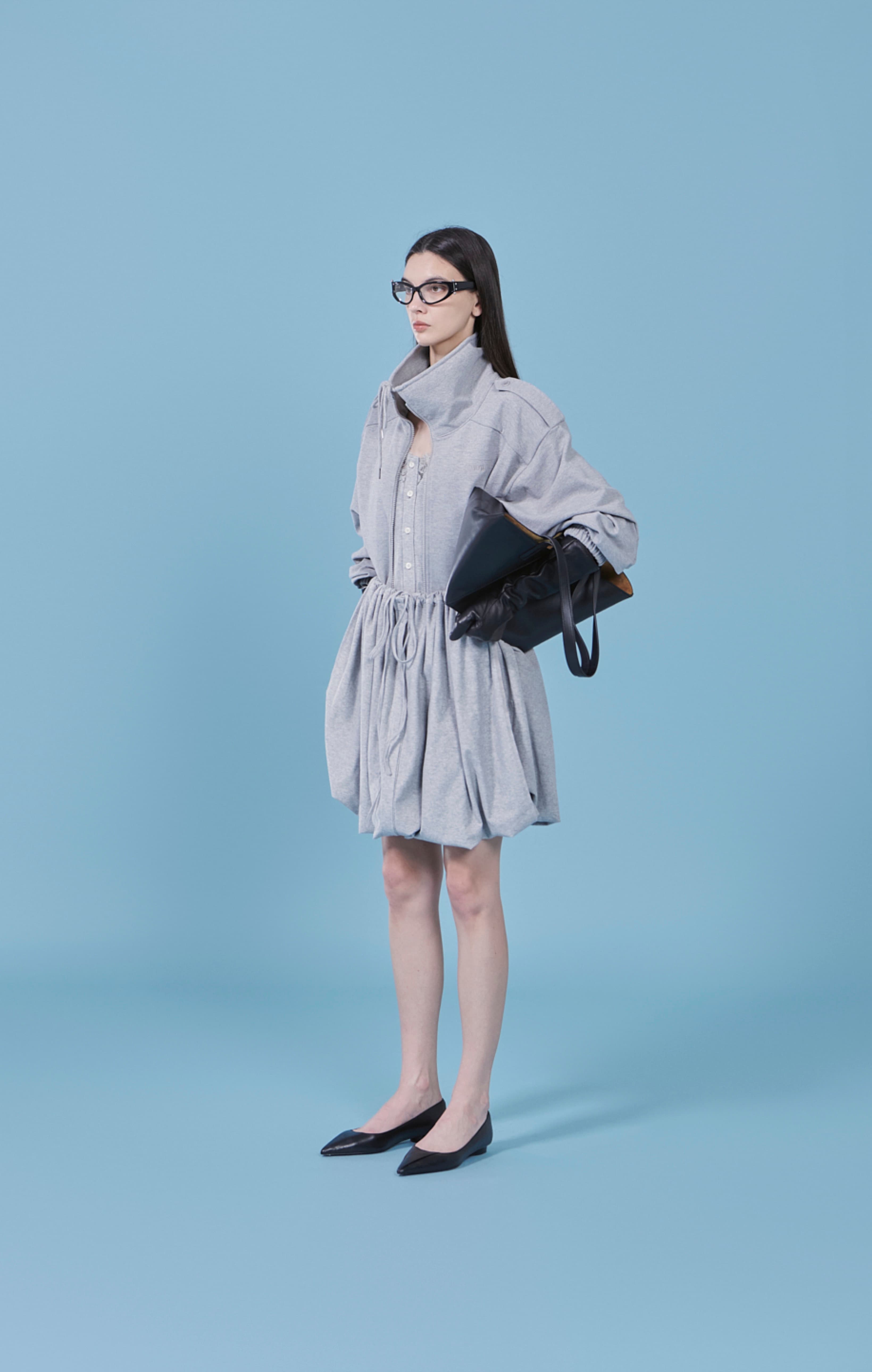 Grey Half Neck Epaulette Zip-Up — vue 4