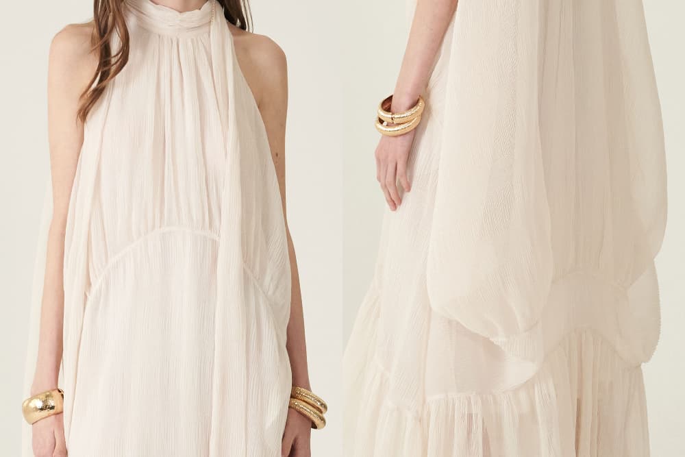 [CAHIERS 26SS] Crinkle Halterneck Rear Balloon Dress — vue 18