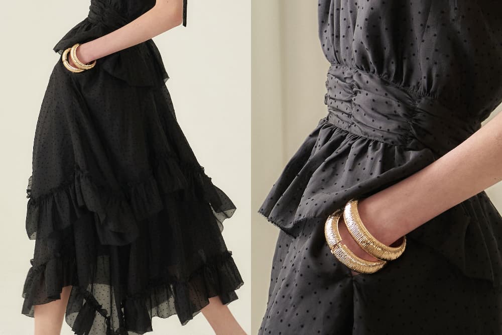 [CAHIERS 26SS] Mini Dot Chiffon Tiered Frill Halterneck Dress — vue 22