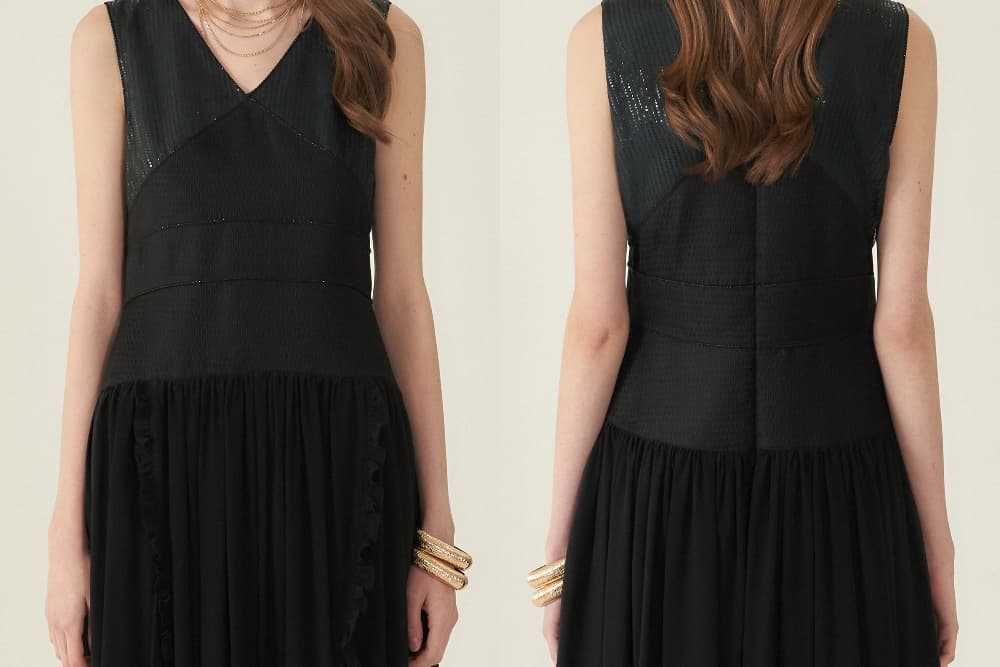 [CAHIERS 26SS] Sequin Top Side Ruffle Slit Maxi Dress — vue 18