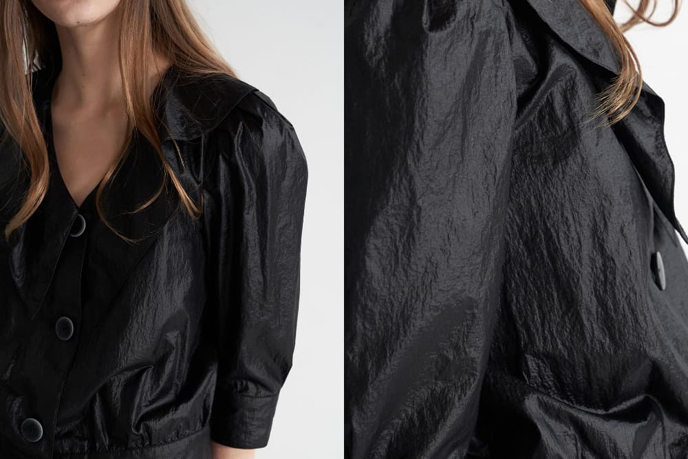 [CAHISIENNE 26SS] Glossy Ruffle Collar Volume Short Jacket — vue 16