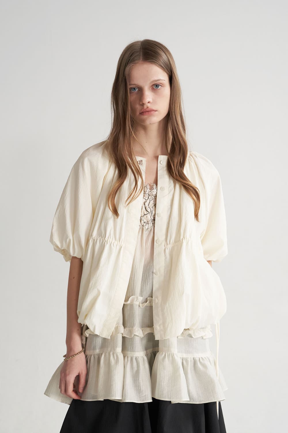 [CAHISIENNE 26SS] String Volume Balloon Short Jacket — vue 7