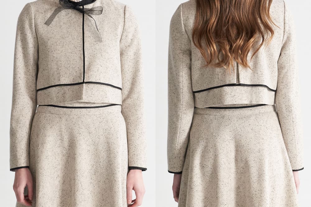 [CAHISIENNE 26SS] Organza Ribbon Tweed Trimming Jacket — vue 18