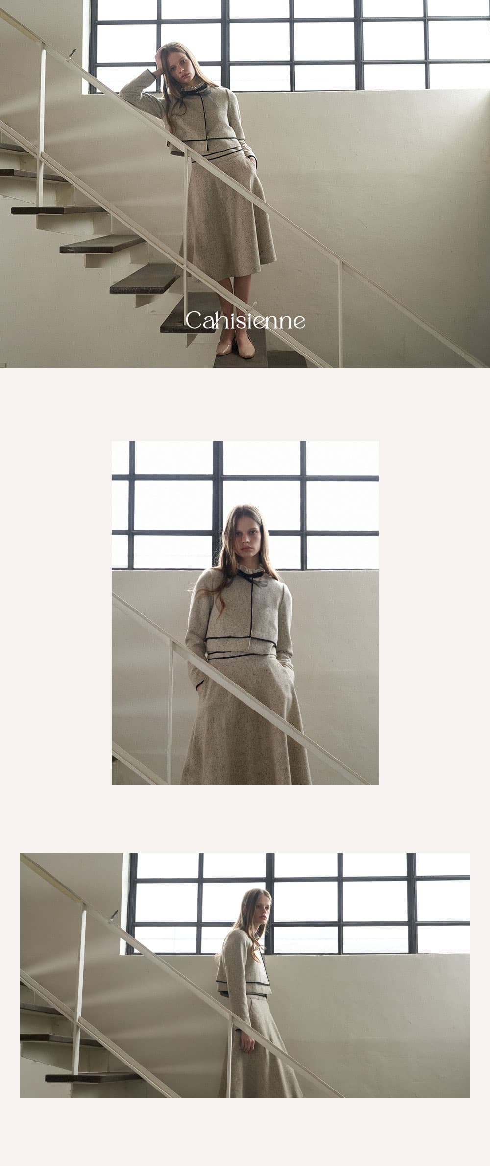 [CAHISIENNE 26SS] Organza Ribbon Tweed Trimming Jacket — vue 6