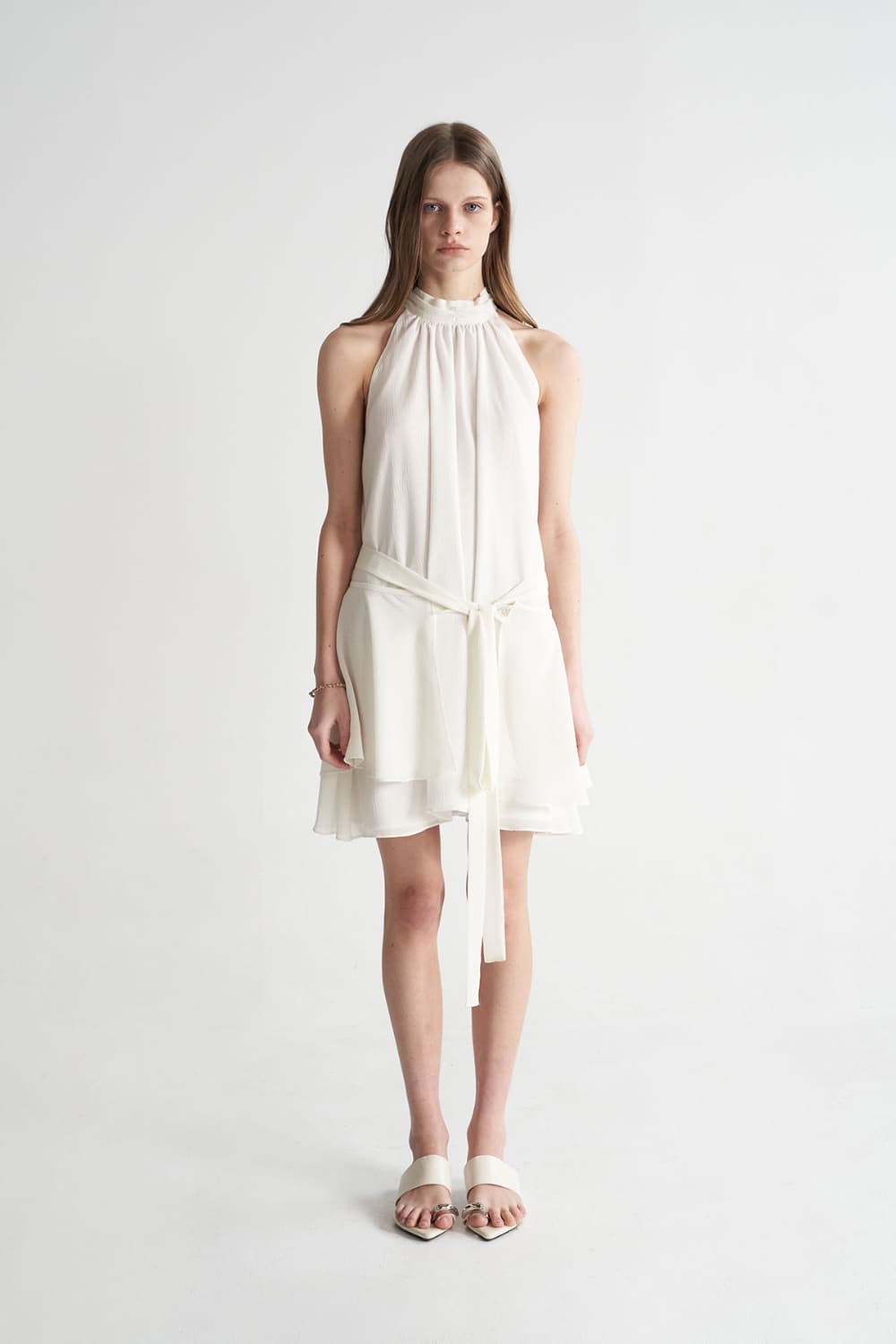 [CAHISIENNE 26SS] Multiway White Halterneck Dress & Cape Set — vue 16