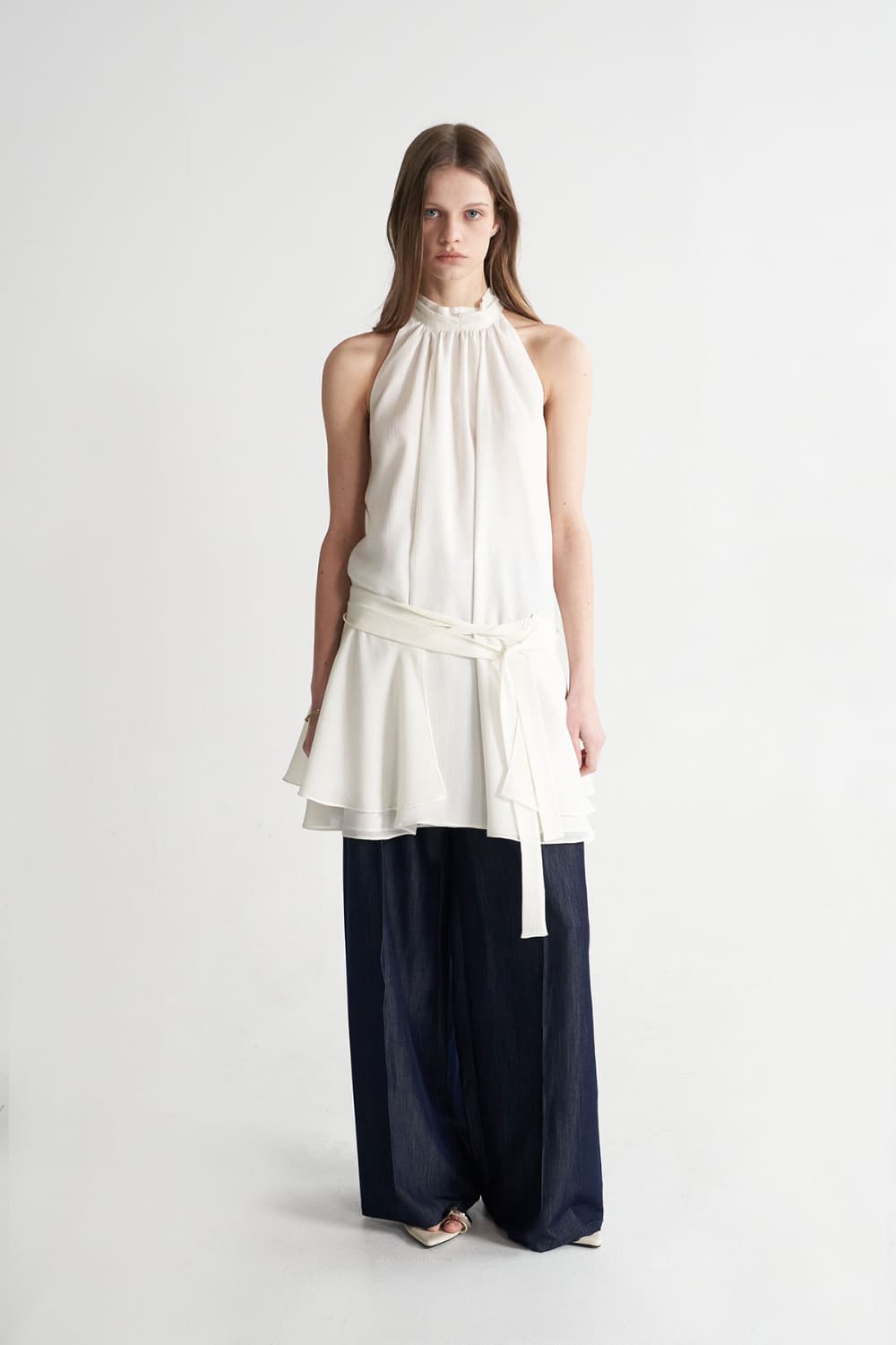 [CAHISIENNE 26SS] Multiway White Halterneck Dress & Cape Set — vue 8