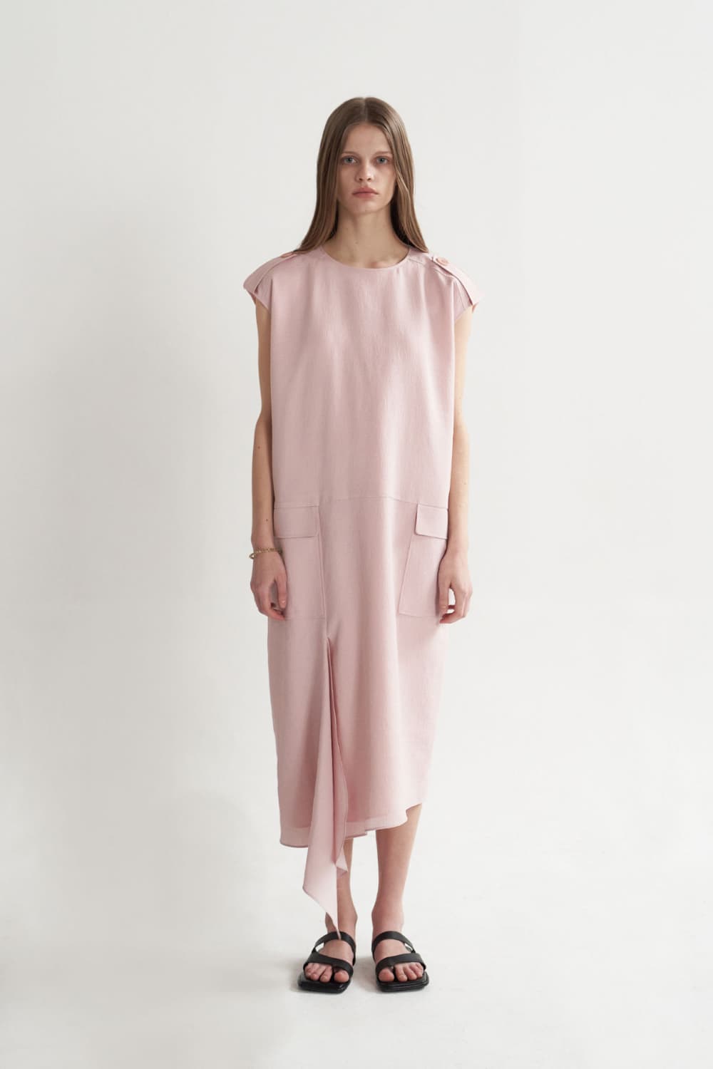 [CAHISIENNE 26SS] Low-Waist Asymmetric Long Dress — vue 12