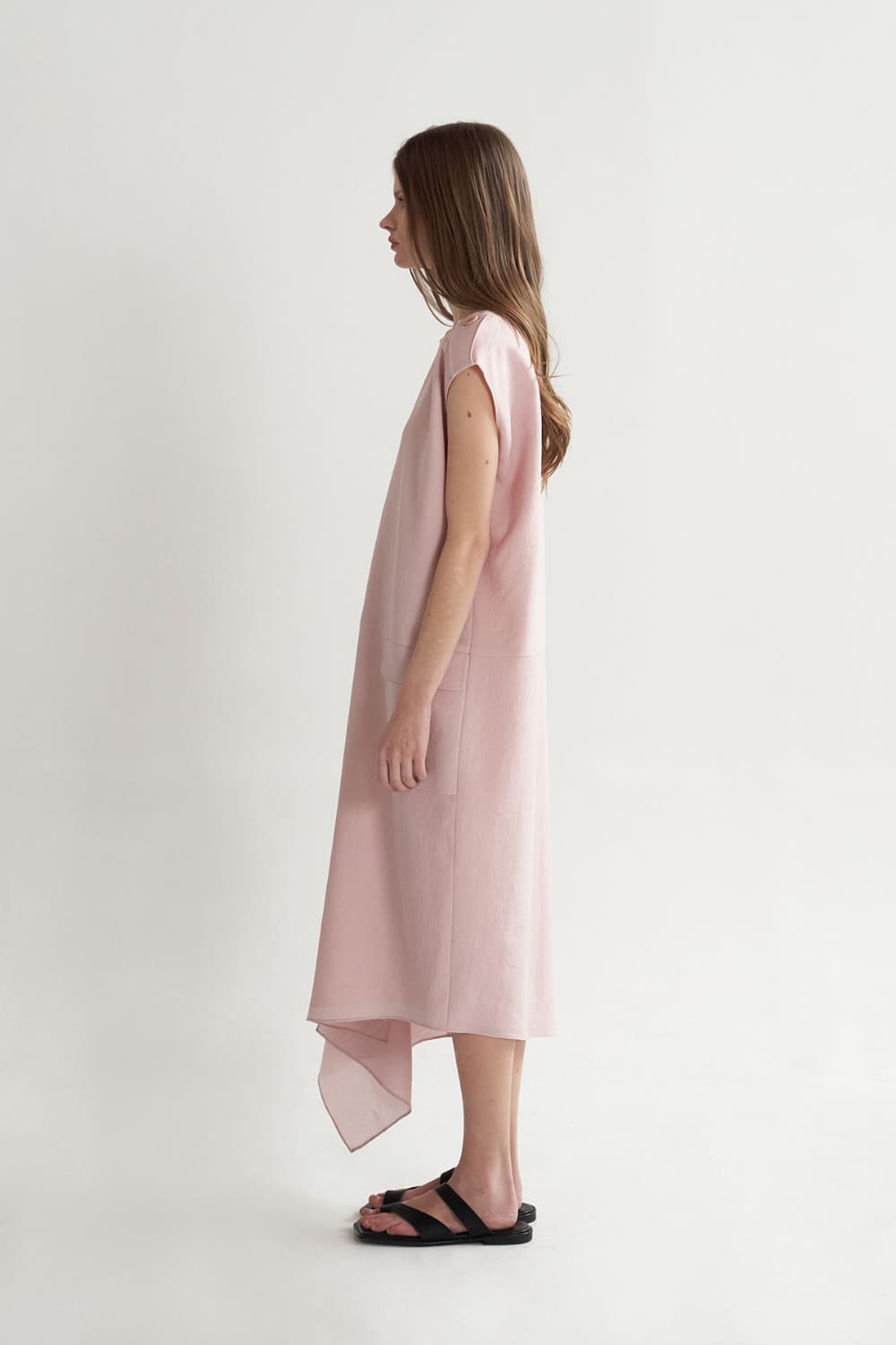 [CAHISIENNE 26SS] Low-Waist Asymmetric Long Dress — vue 13