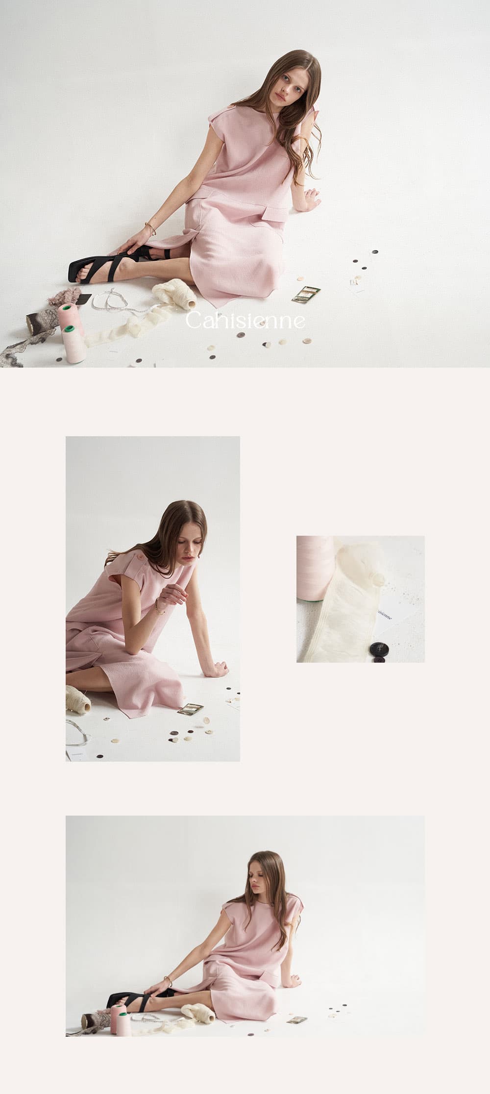[CAHISIENNE 26SS] Low-Waist Asymmetric Long Dress — vue 6