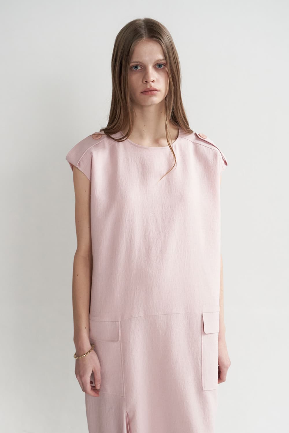 [CAHISIENNE 26SS] Low-Waist Asymmetric Long Dress — vue 7