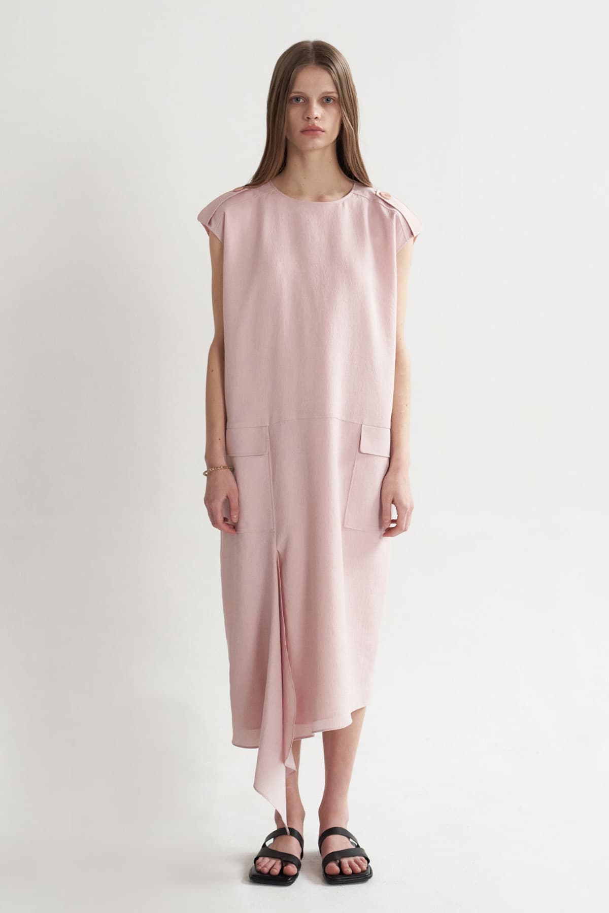[CAHISIENNE 26SS] Low-Waist Asymmetric Long Dress