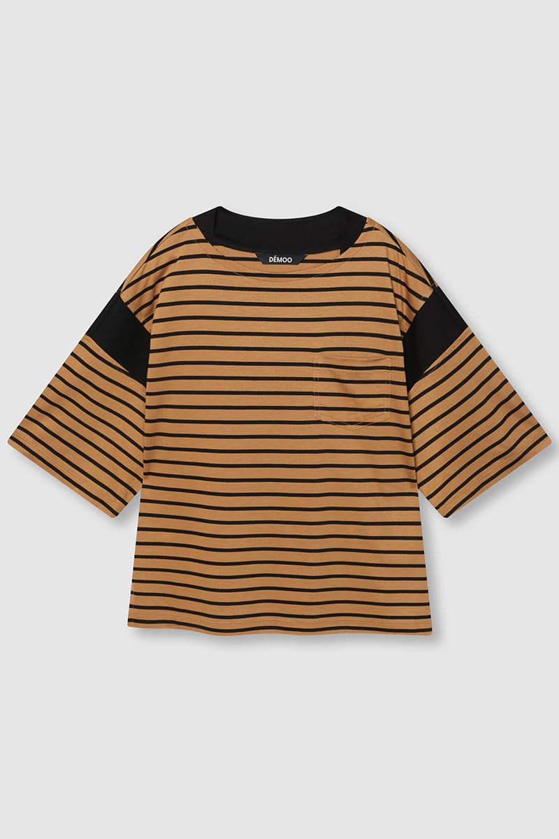 Striped Half-Sleeve Beige PT — vue 1