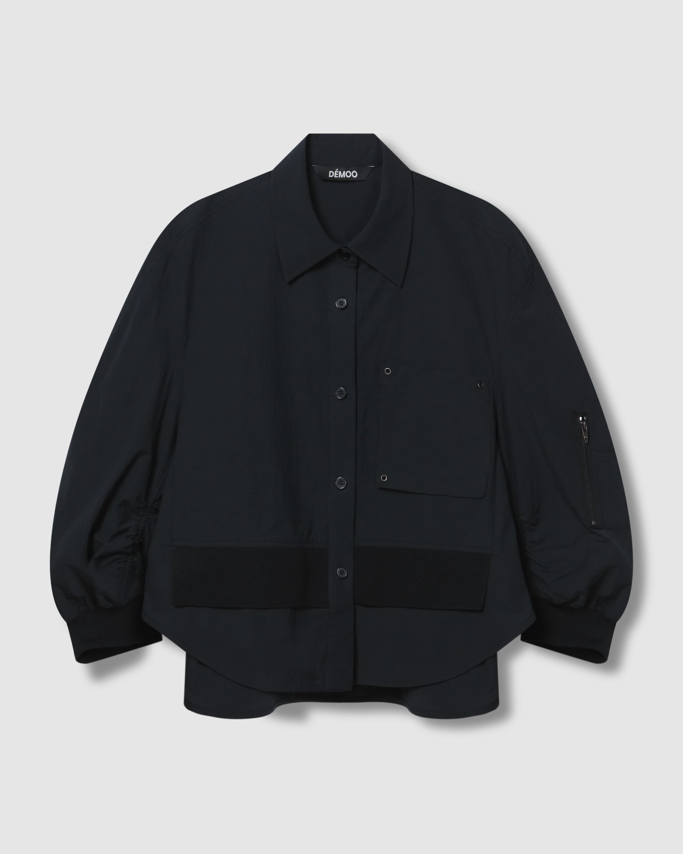 Back Shirring Collar Jacket Dark Grey — vue 2
