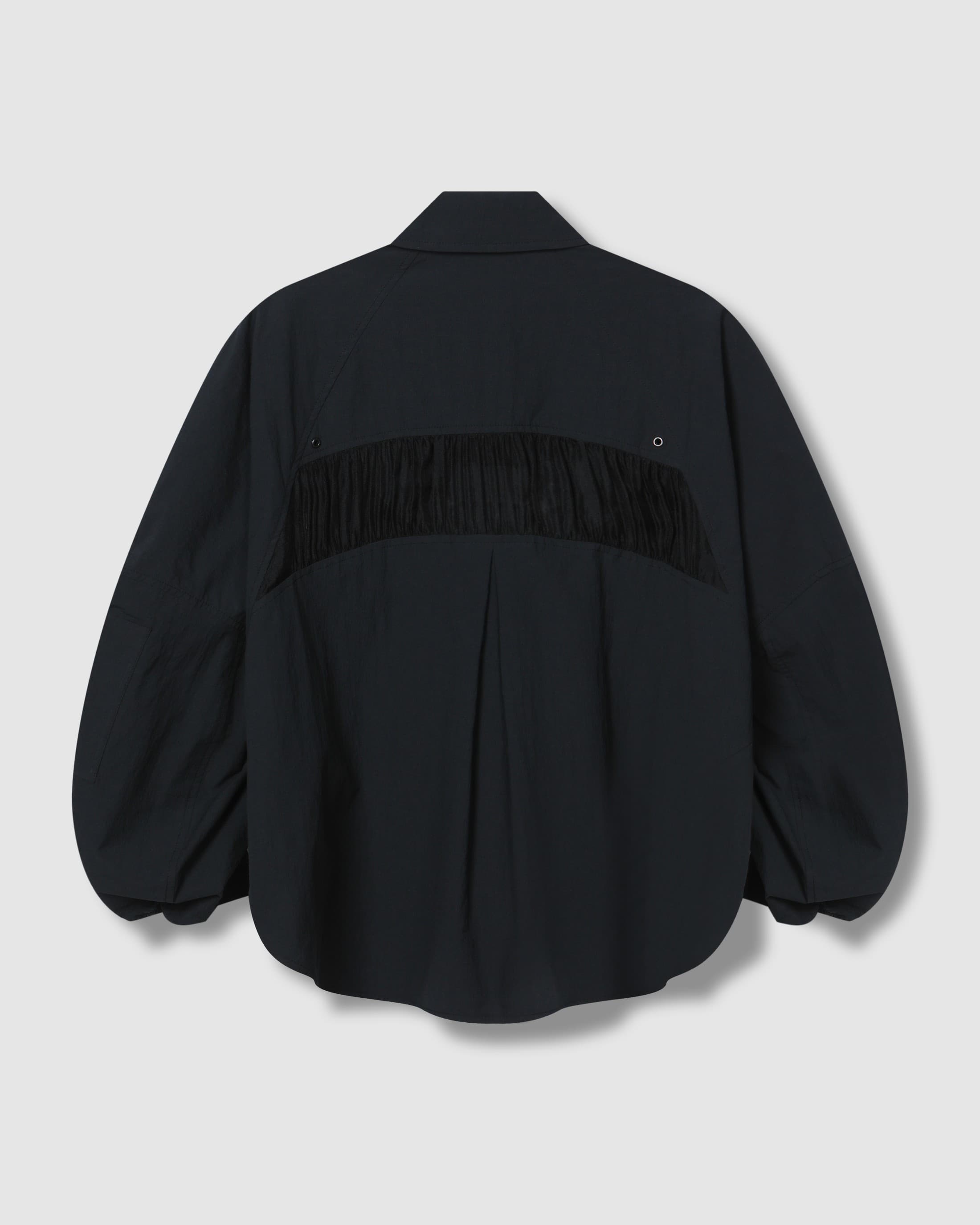Back Shirring Collar Jacket Dark Grey — vue 3