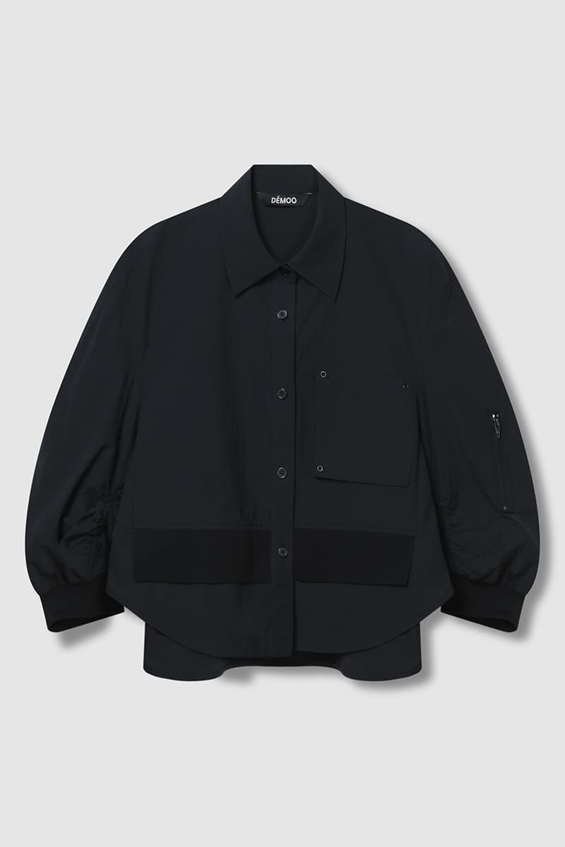 Back Shirring Collar Jacket Dark Grey — vue 1