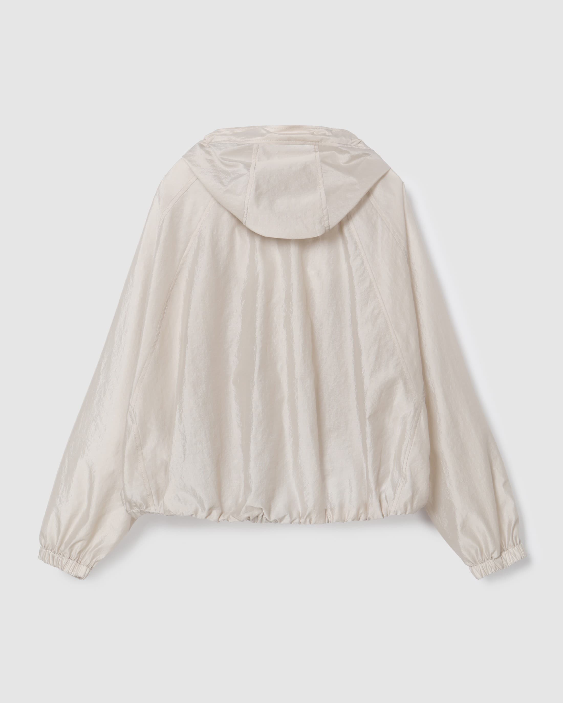 Hooded Zip-Up Jacket Beige — vue 3