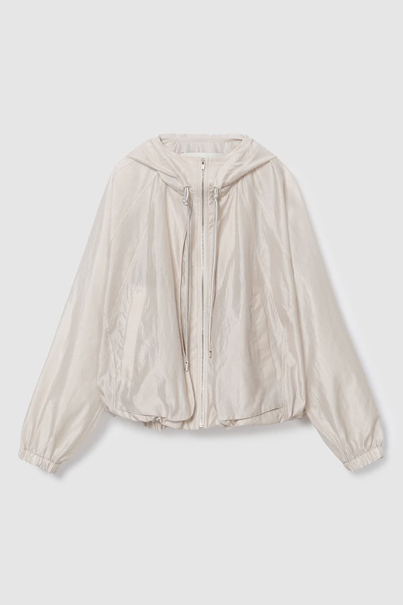 Hooded Zip-Up Jacket Beige