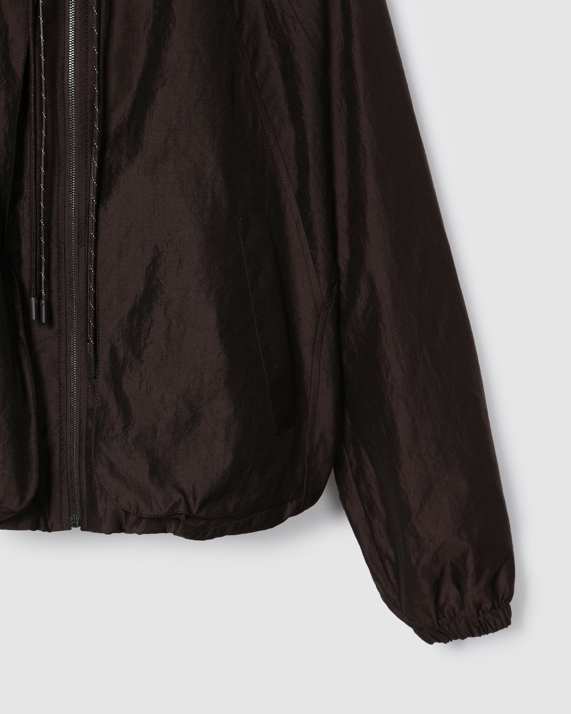 Hooded Zip-Up Jacket Dark Brown — vue 5
