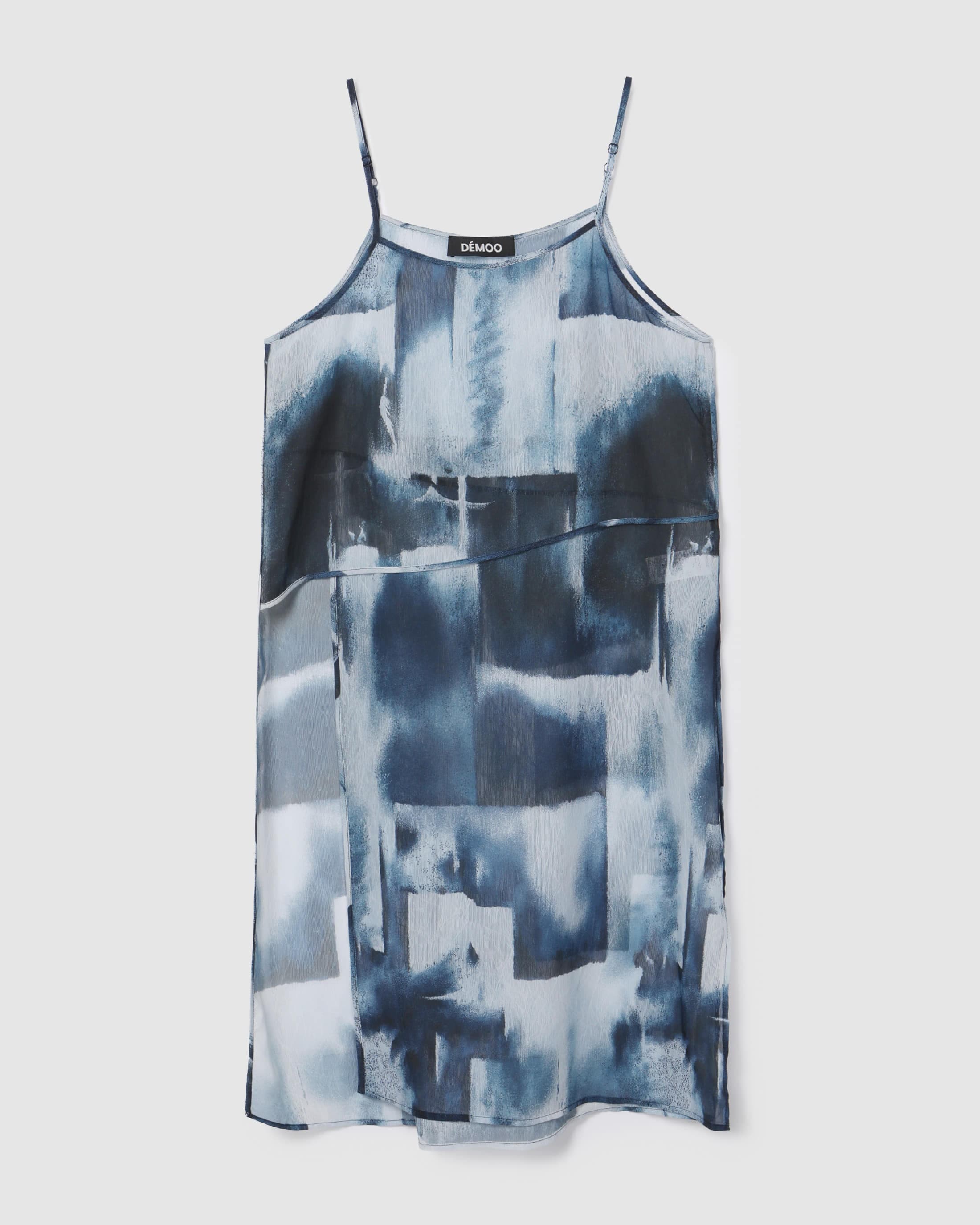 Printed Sleeveless Slit Dress Blue PT — vue 2