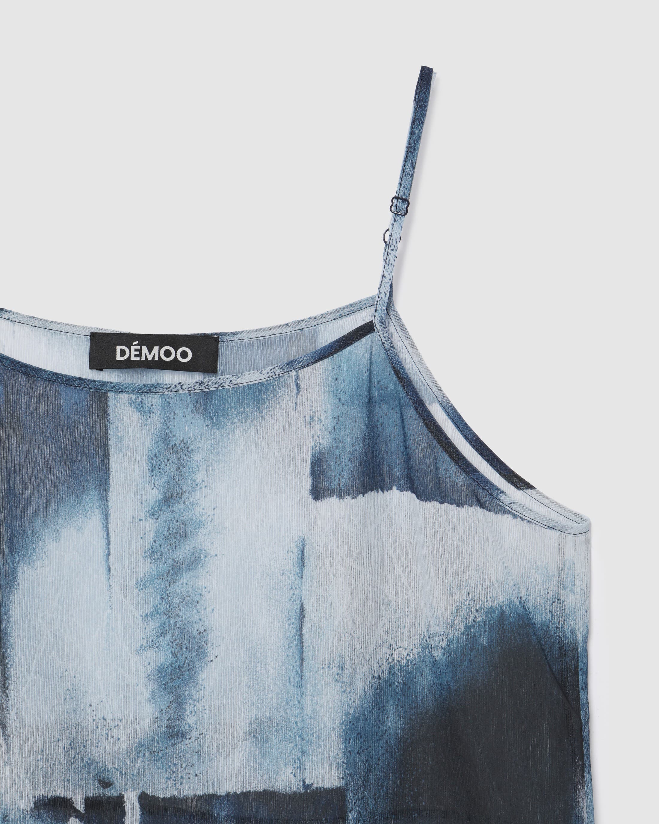 Printed Sleeveless Slit Dress Blue PT — vue 4