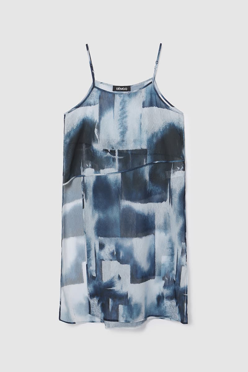 Printed Sleeveless Slit Dress Blue PT — vue 1