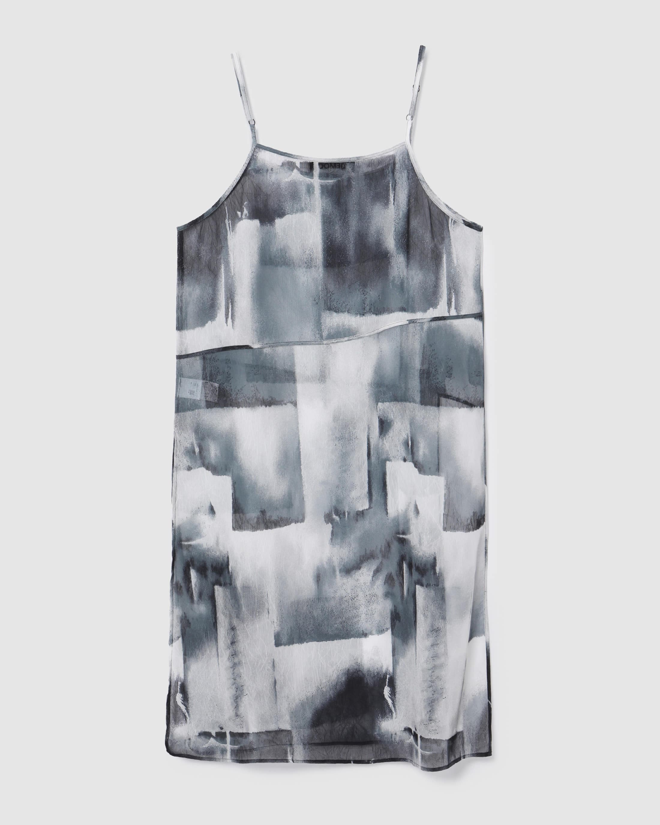 Printed Sleeveless Slit Dress Black PT — vue 3