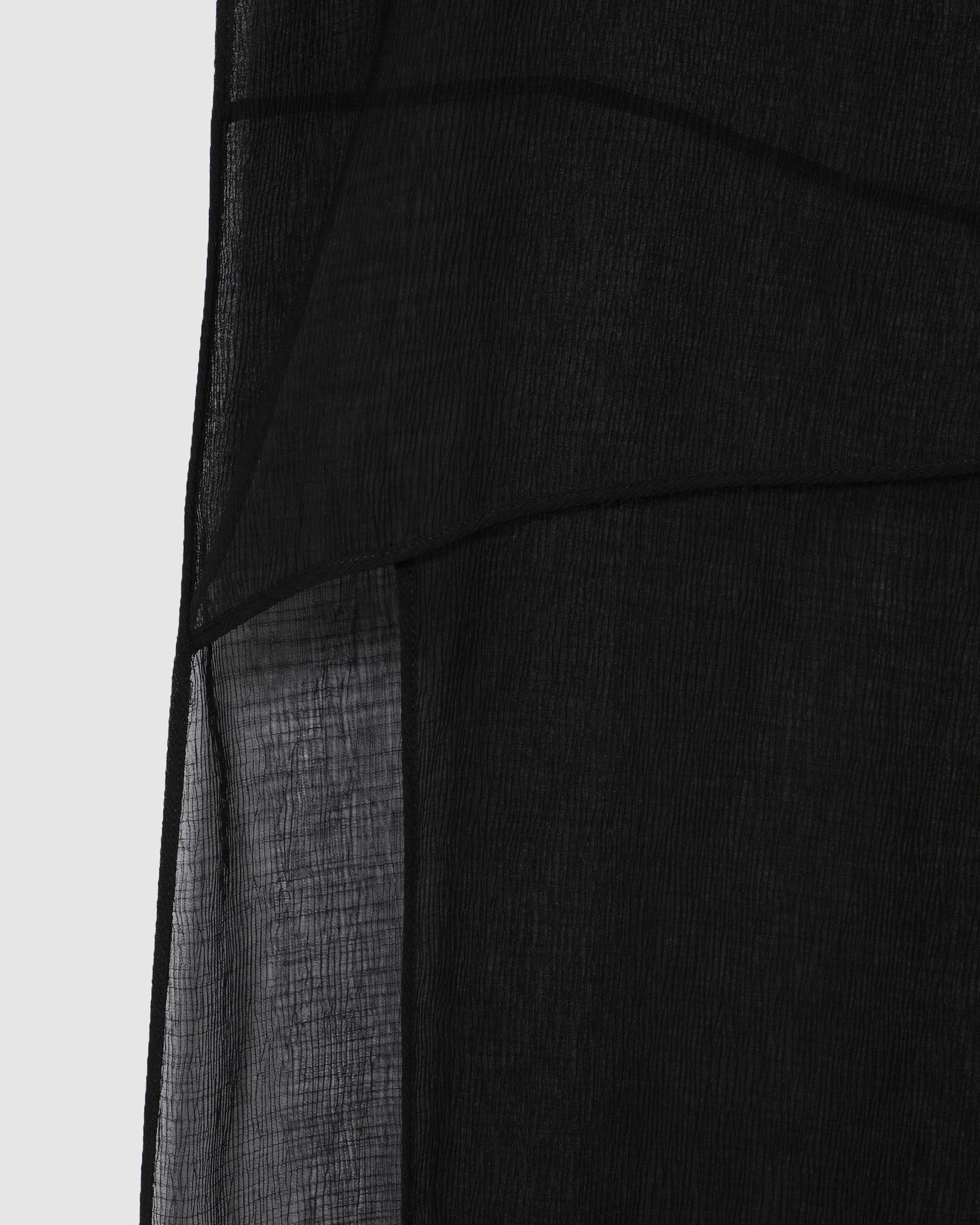 Printed Sleeveless Slit Dress Black — vue 5