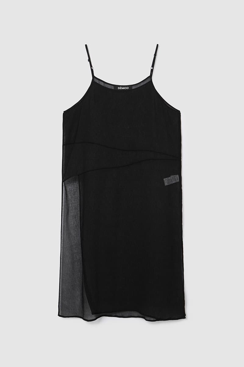 Printed Sleeveless Slit Dress Black