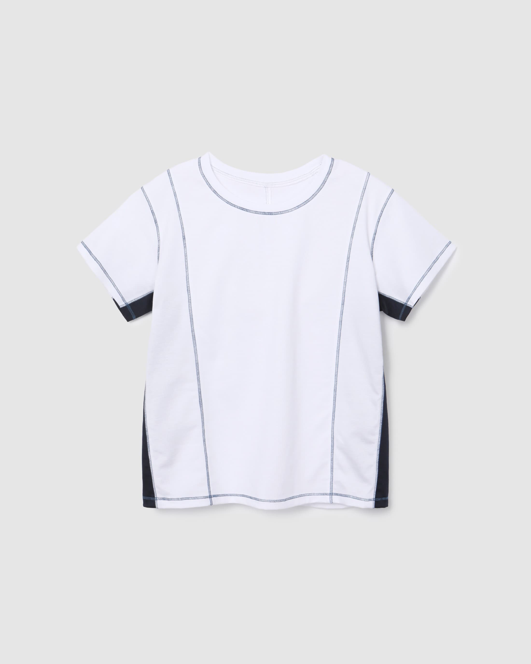 Color Block Panel Half T-Shirt White — vue 2