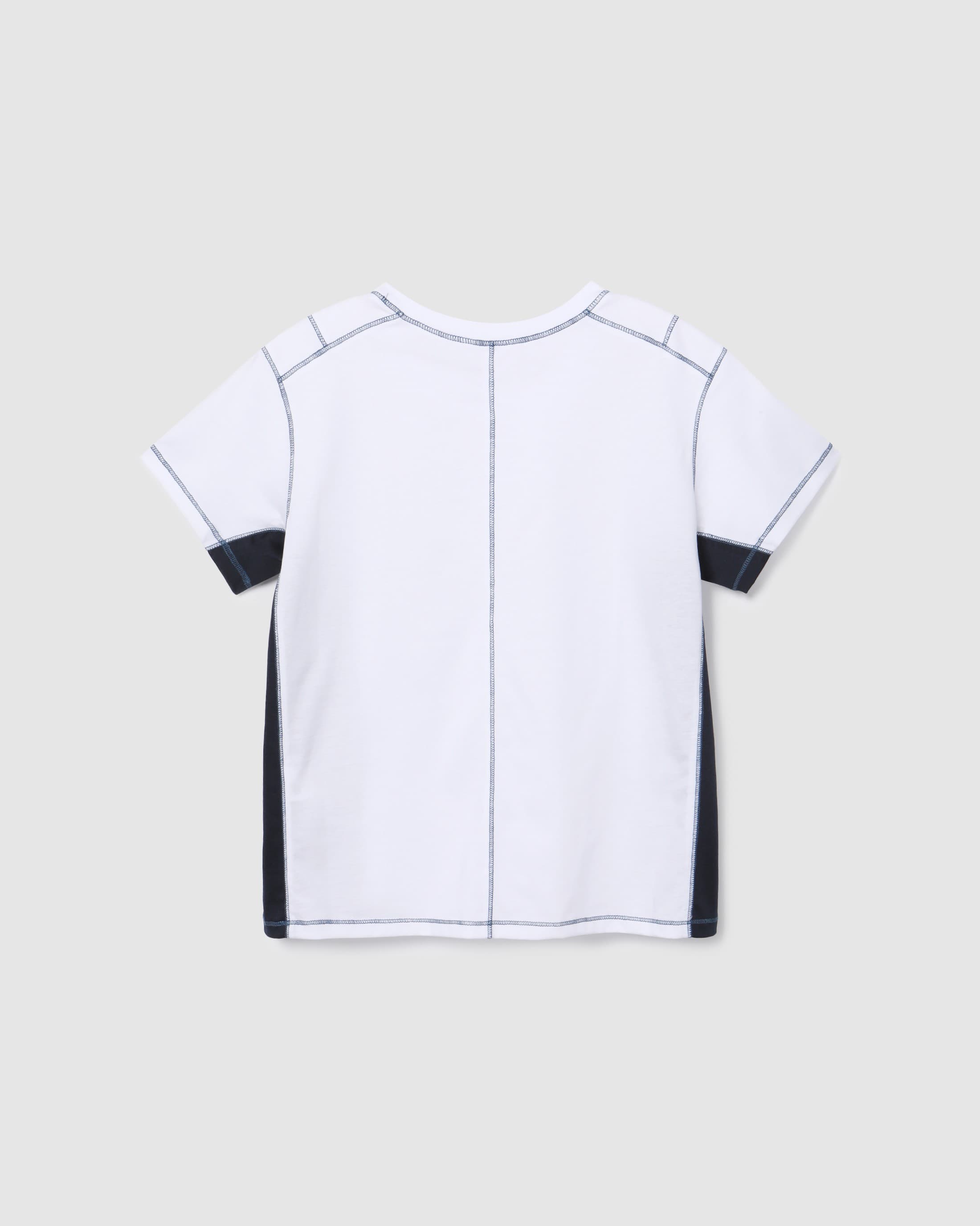 Color Block Panel Half T-Shirt White — vue 3
