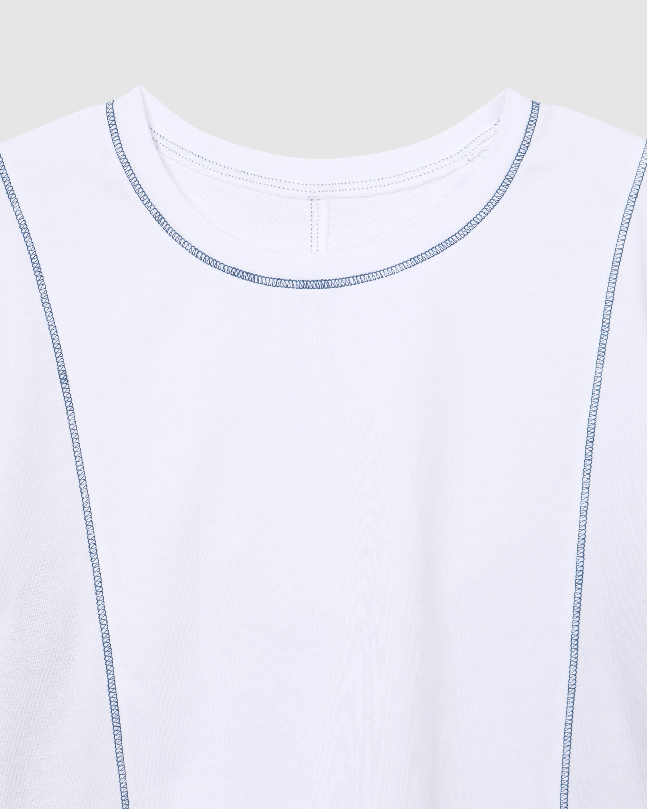Color Block Panel Half T-Shirt White — vue 4