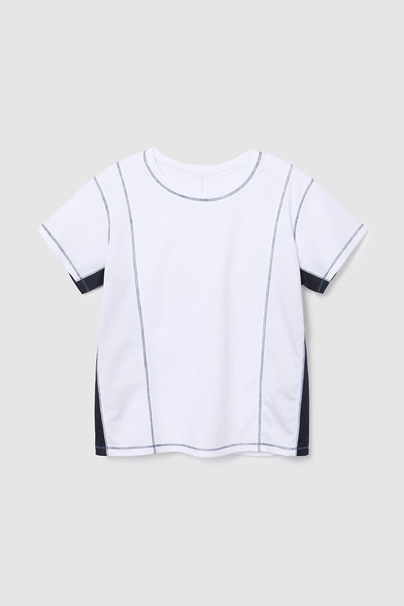 Color Block Panel Half T-Shirt White