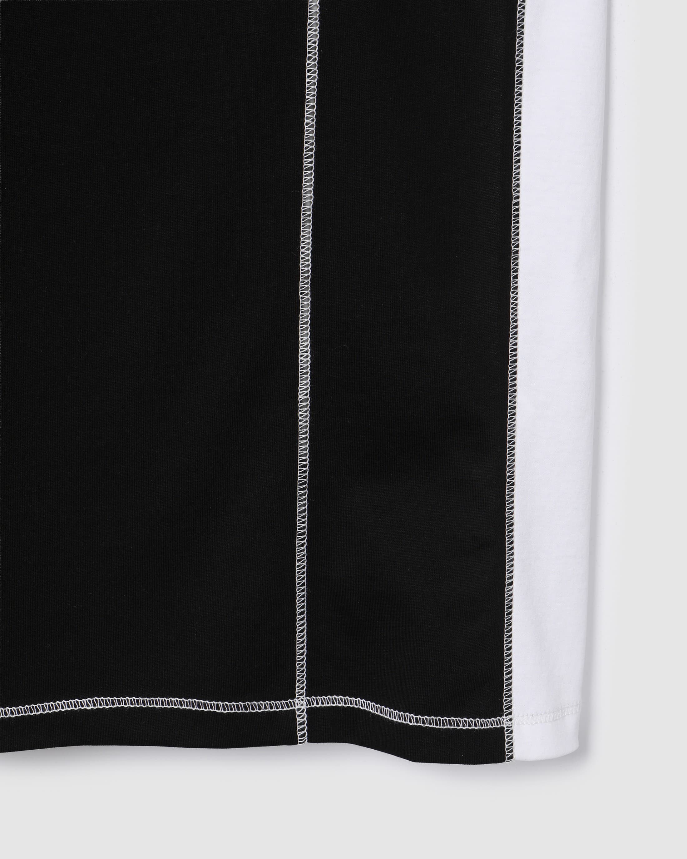 Color Block Panel Half T-Shirt Black — vue 6