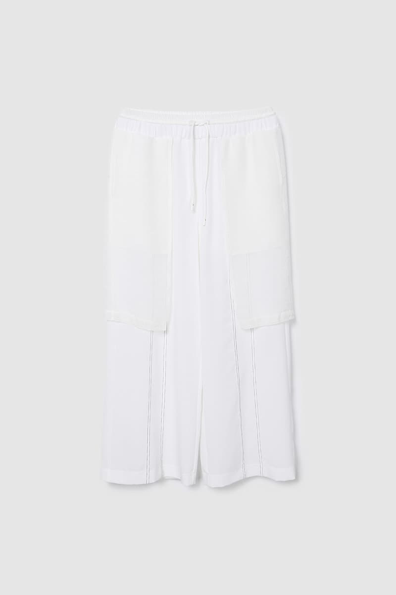 Contrast Stitch Pants White