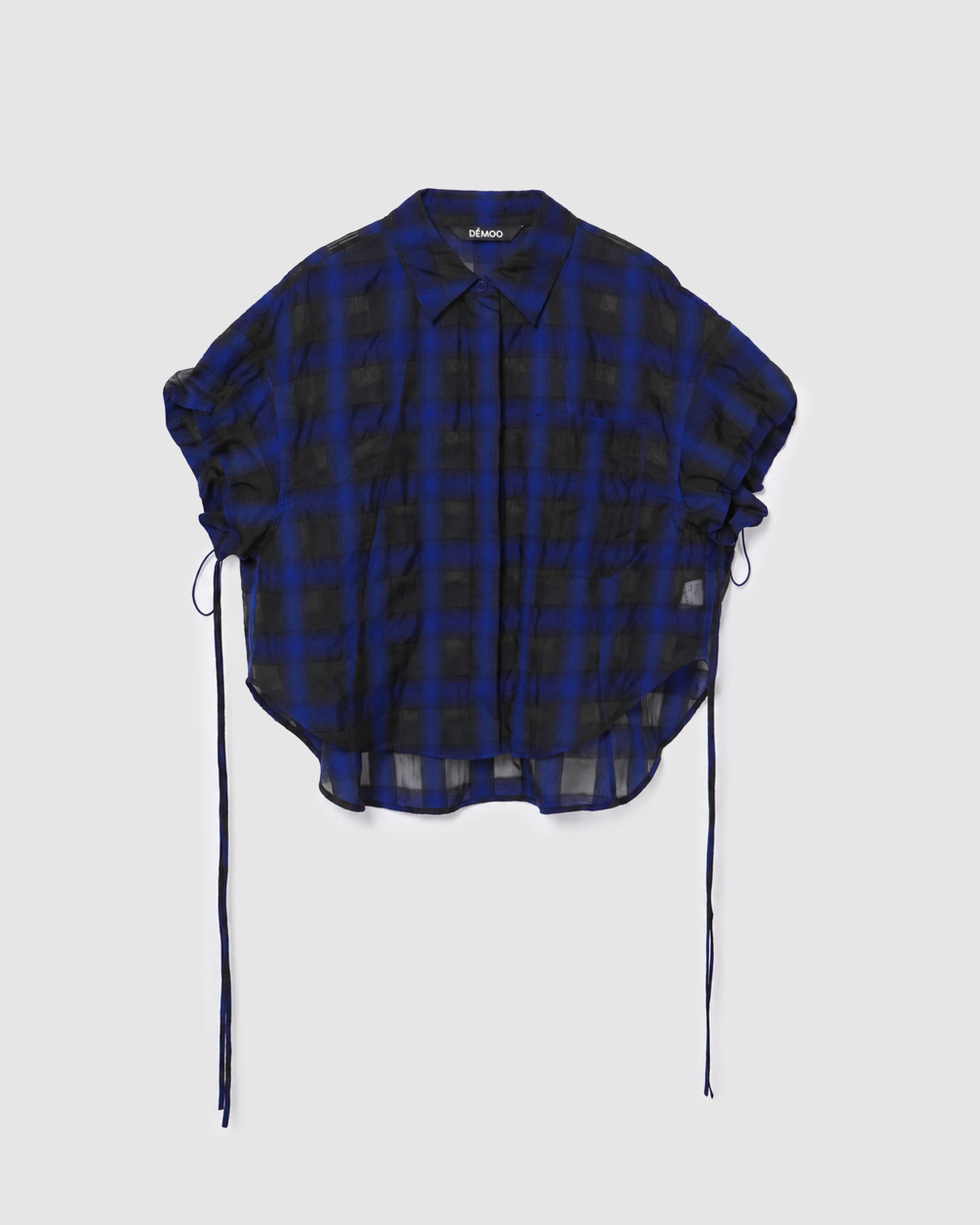 Sheer Check Blouse Blue PT — vue 2