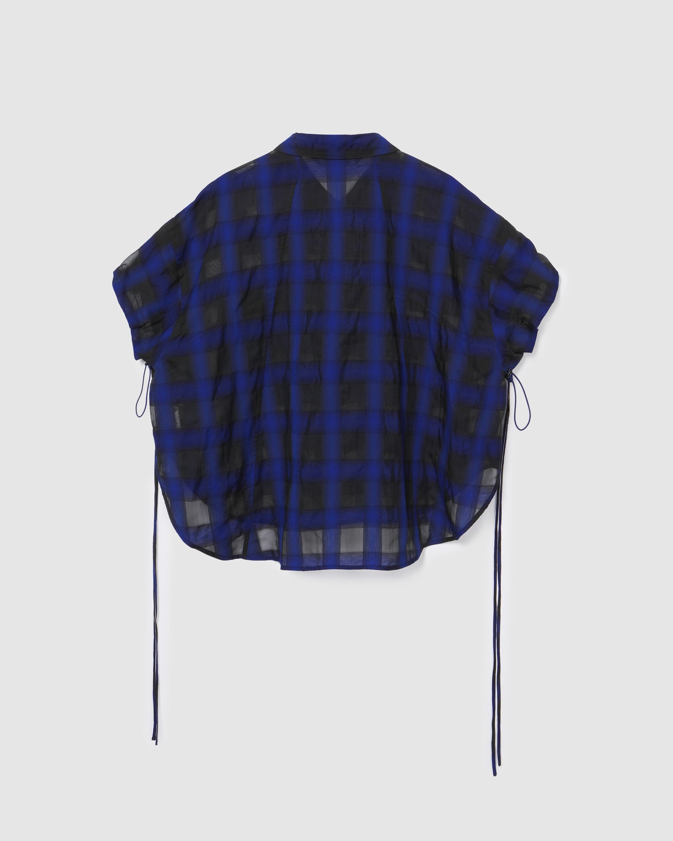 Sheer Check Blouse Blue PT — vue 3
