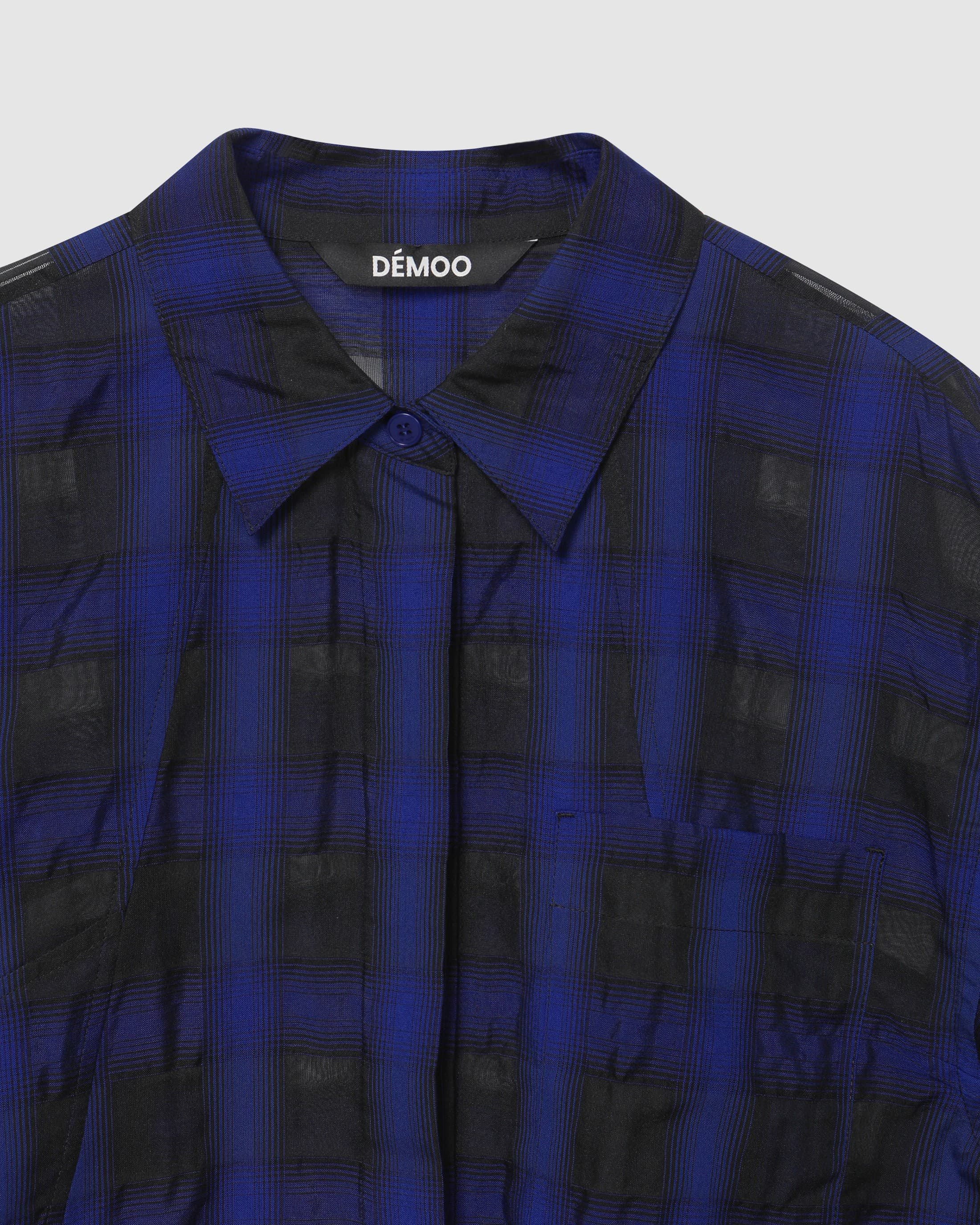 Sheer Check Blouse Blue PT — vue 4