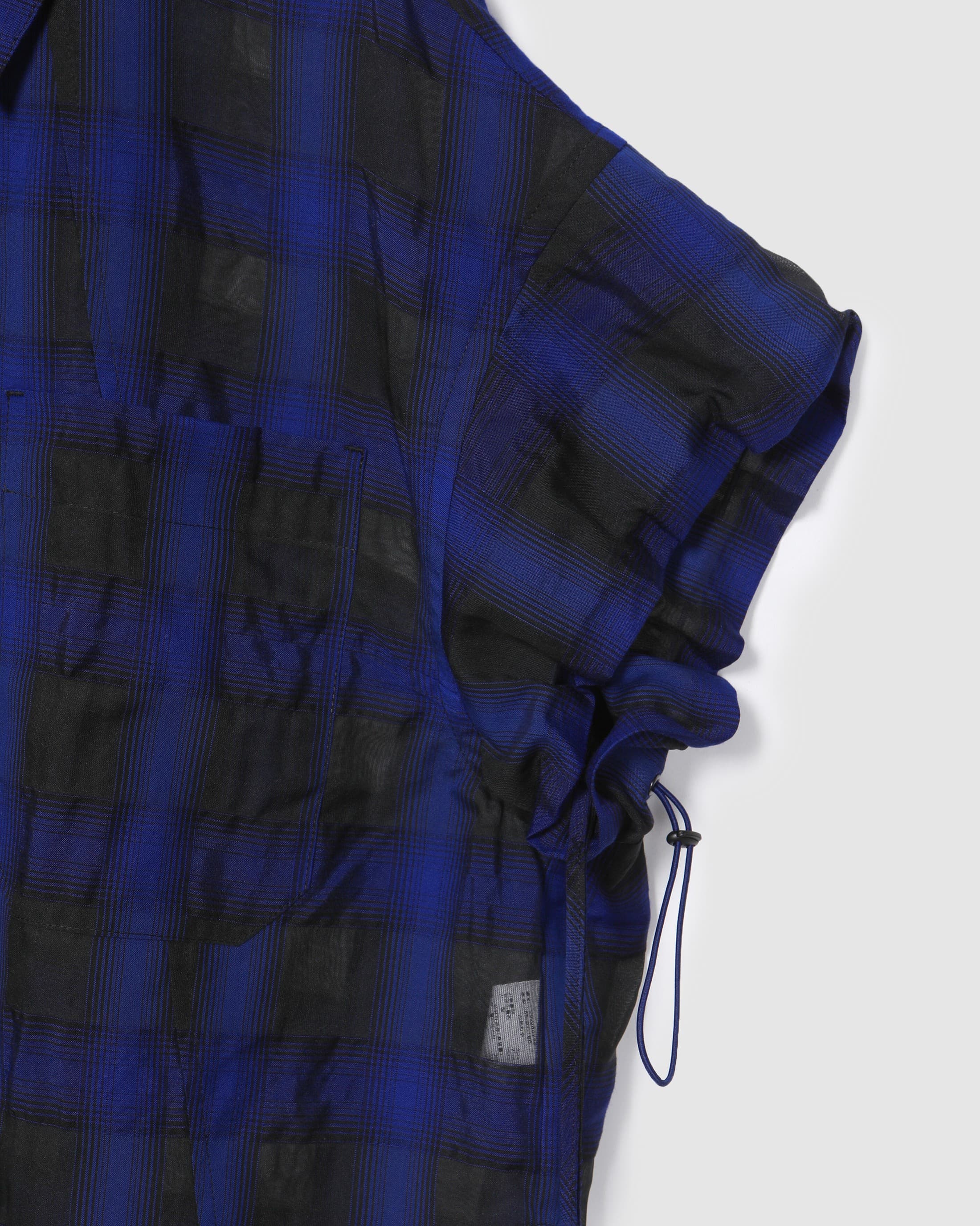 Sheer Check Blouse Blue PT — vue 5