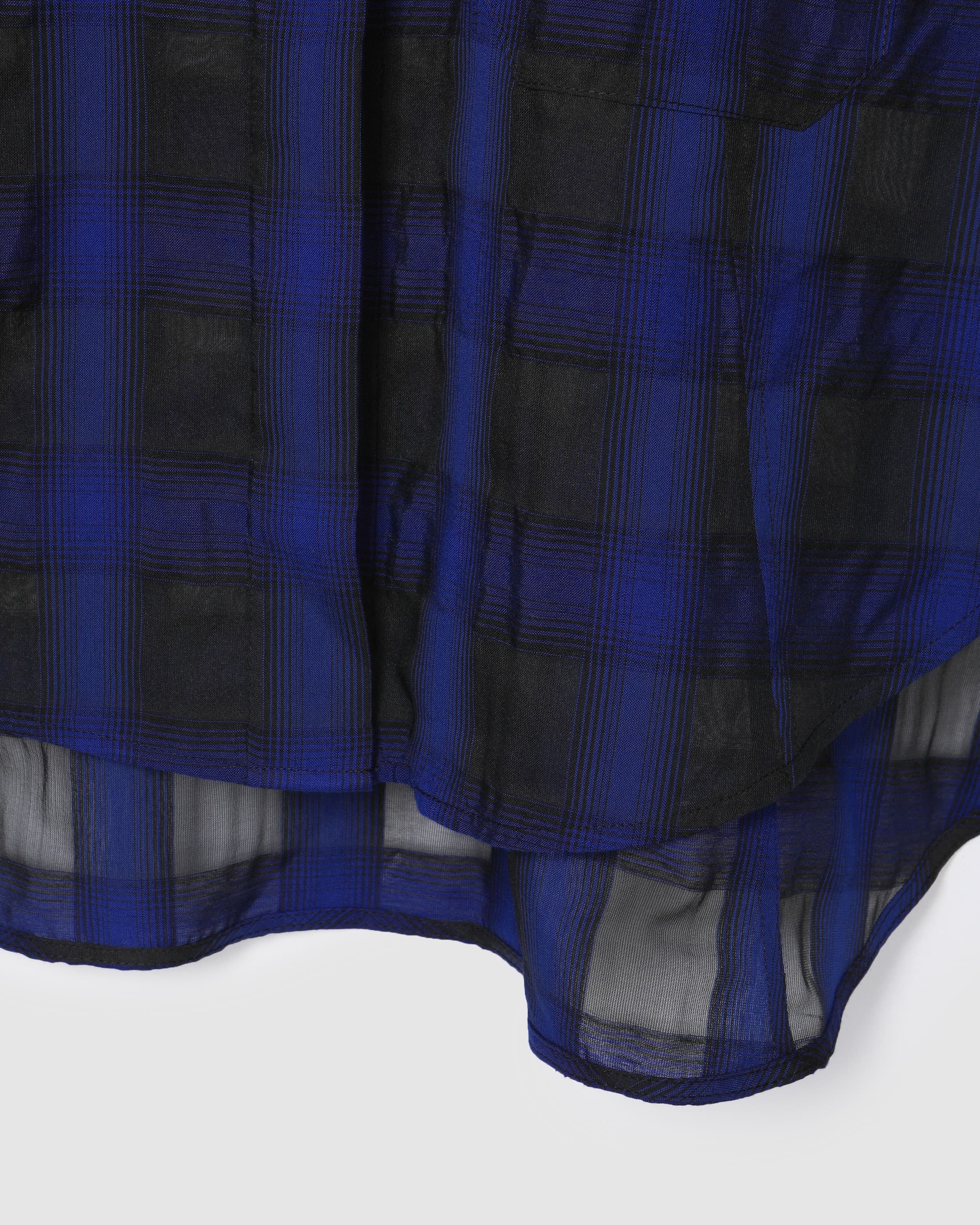 Sheer Check Blouse Blue PT — vue 6