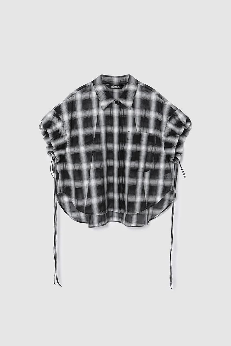 Sheer Check Blouse Black PT — vue 1