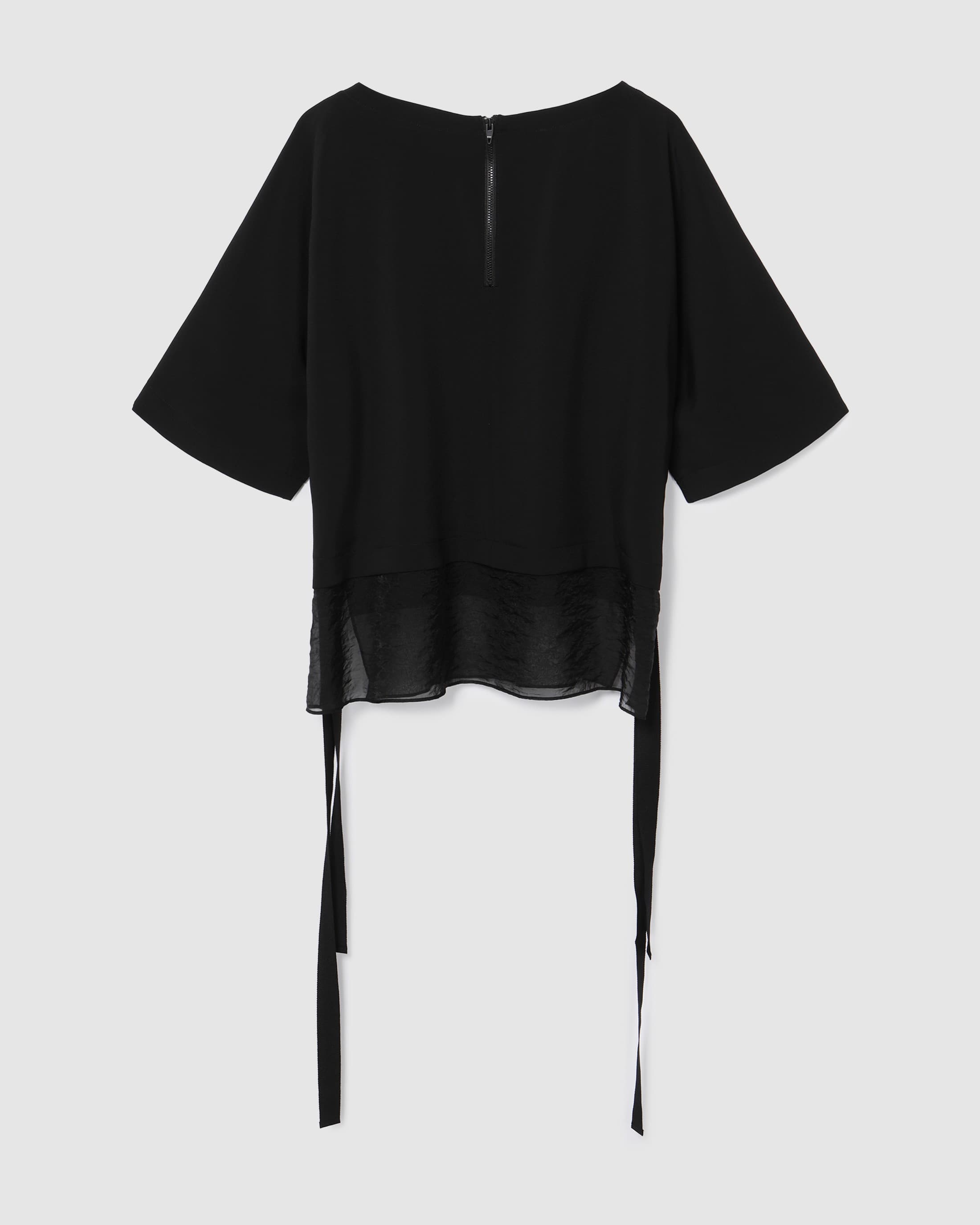 Contrast Stitch Blouse Black — vue 3