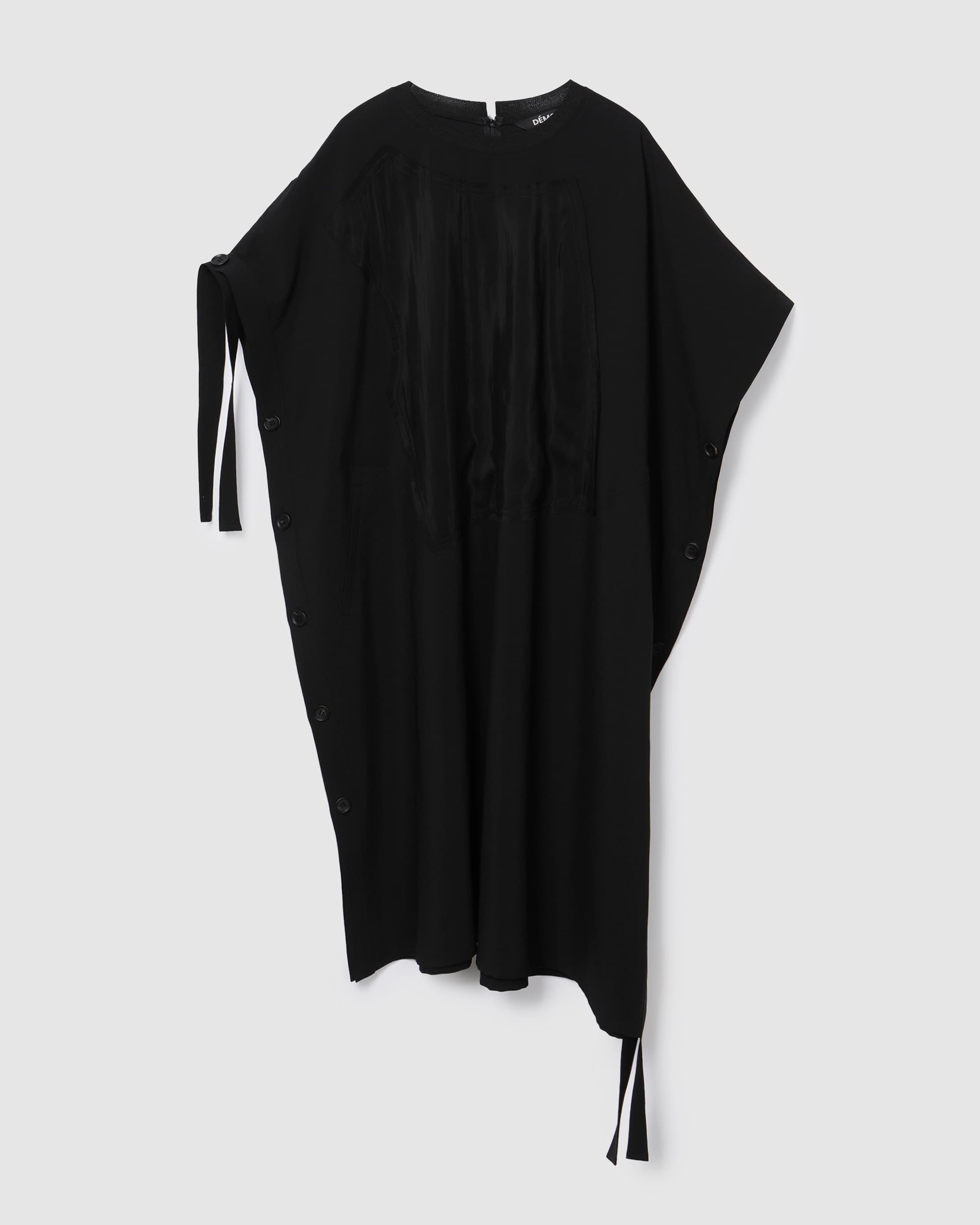 Texture Block Stitch Dress Black — vue 2