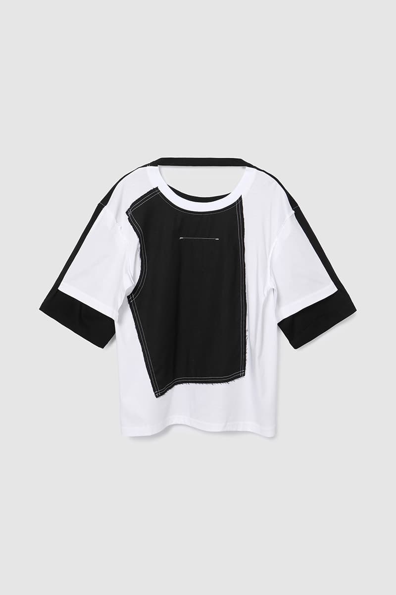 Double Sleeve Colored T-Shirt Black/White