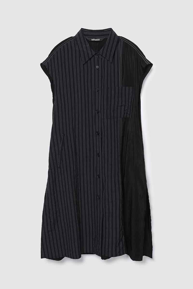 Stripe Panel Long Vest Black PT