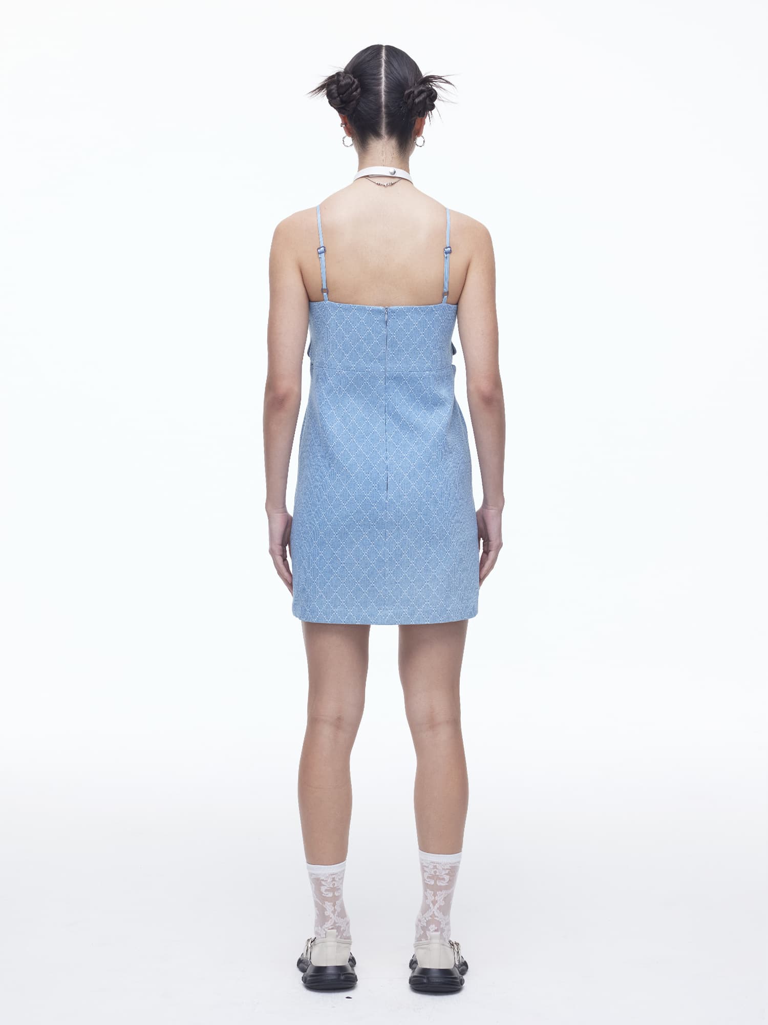 Diamond Hole Denim Dress (BK) — vue 10
