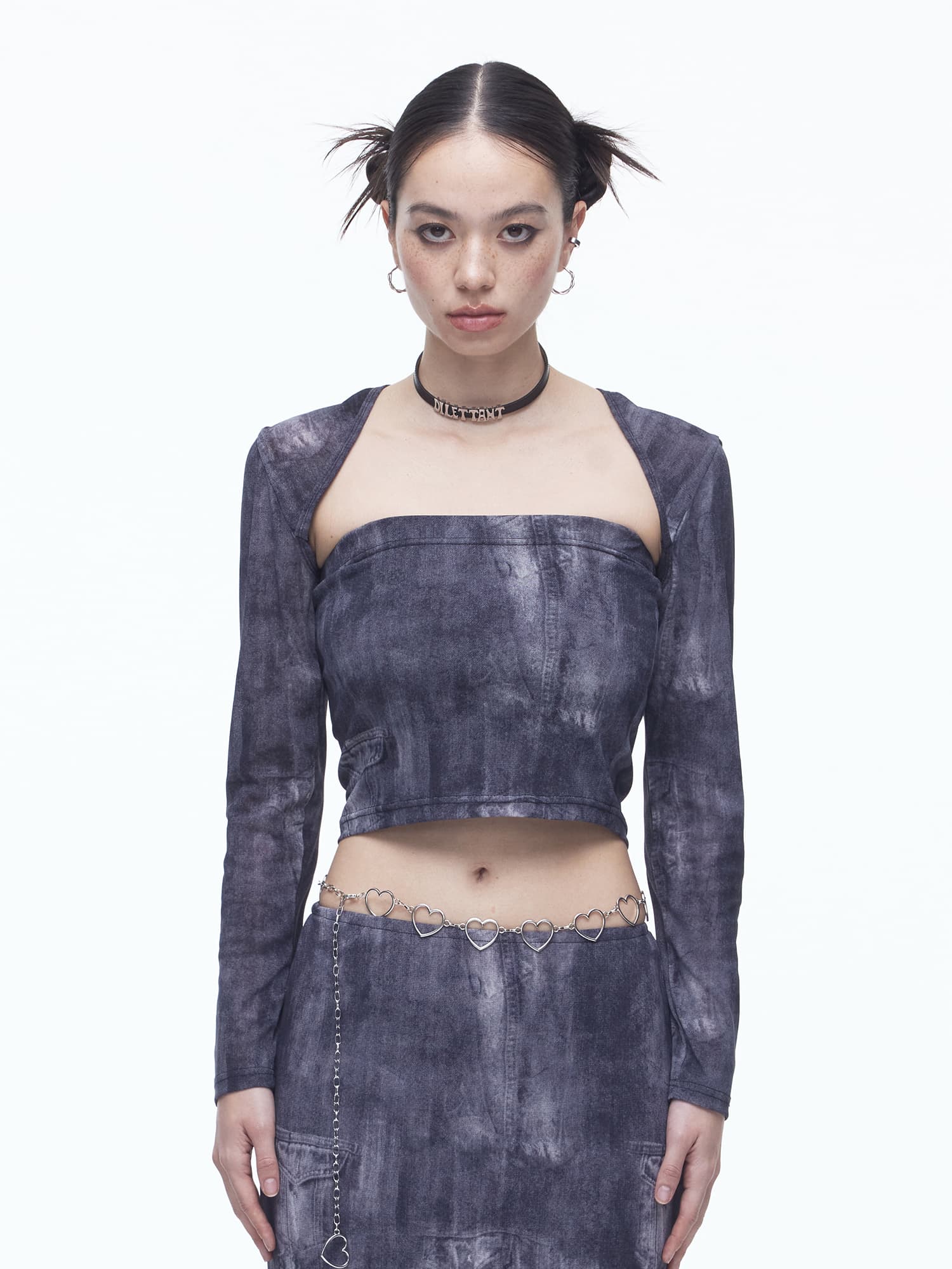 Denim Mesh Bolero (BK)