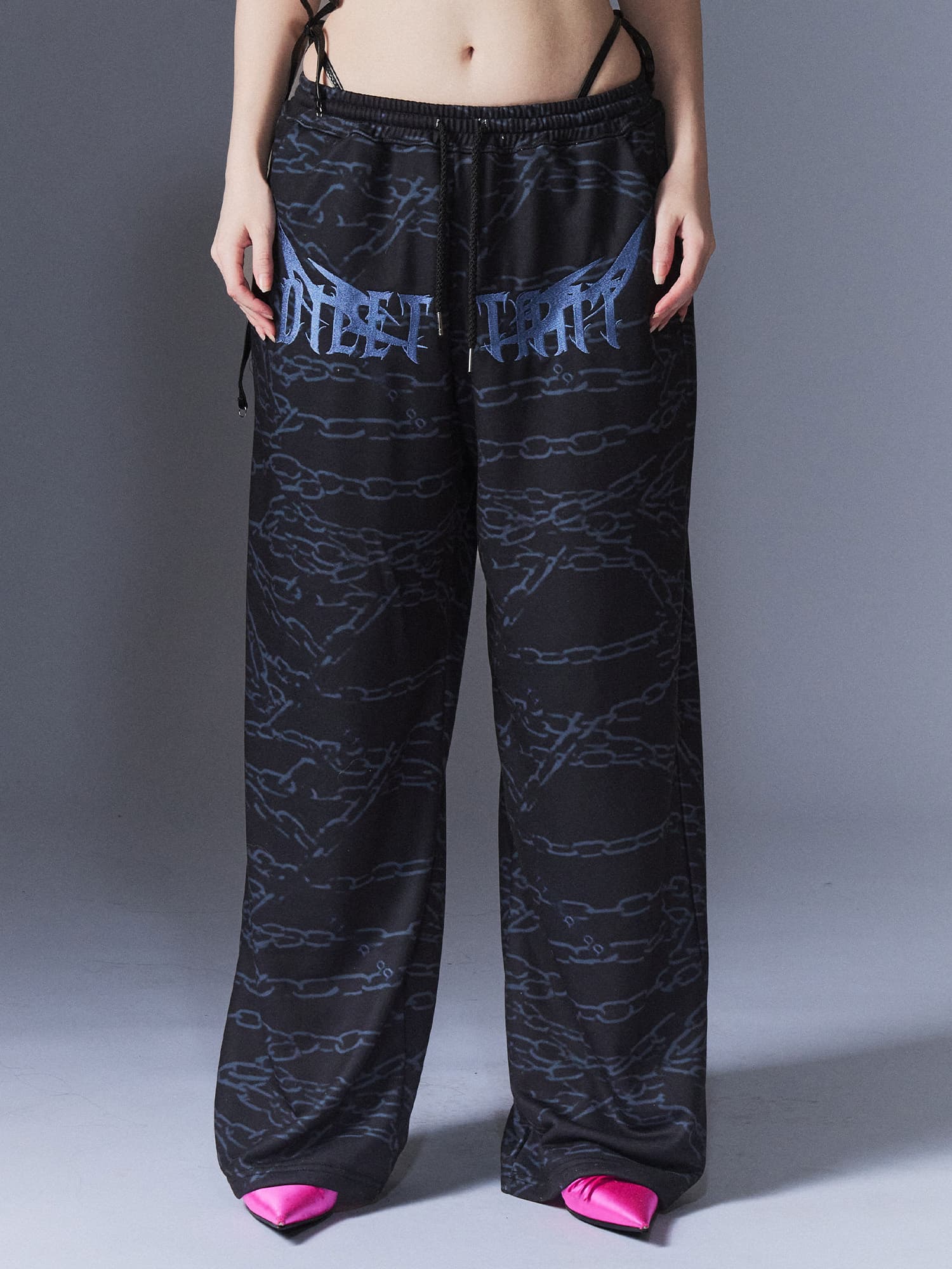 Chain Embroidery Pants